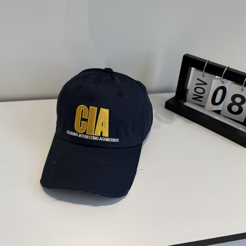 Herren-Baseballcap mit Distressed-Optik und Motivations-Stickerei