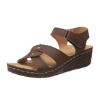 Damen Bequeme Riemchen-Sandalen mit verstellbarem Klettverschluss und anatomischem Fußbett EB