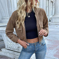 Damen Cordjacke mit praktischem Reißverschluss und modernen Taschen EB