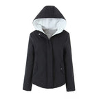 Damen gesteppte Winterjacke mit Kapuze und warmem Innenfutter EB