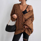 Damen Grobstrick-Cardigan mit dekorativem Zopfmuster EB