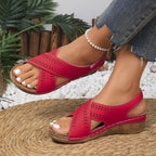 Damen bequeme Sandalen mit durchbrochenem Design EB