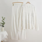 Damen modisches Strick-Loungewear-Set mit glitzernden Details EB