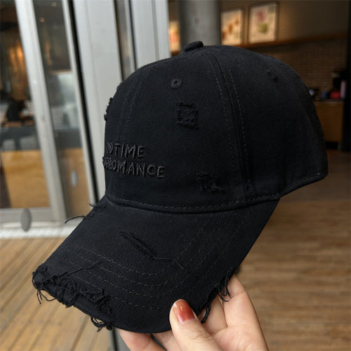 Baseballkappe aus Baumwolle im Distressed-Look für Damen