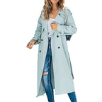 Damen legerer Trenchcoat mit Gürteldesign und stylischen Knöpfen EB