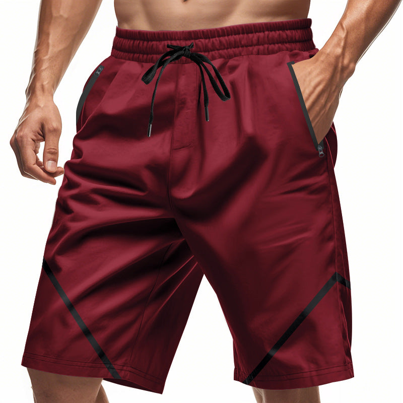 Atmungsaktive Herren-Trainingsshorts mit Reißverschlusstaschen