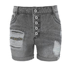 Damen Jeans-Shorts mit lässigem Fransen-Design und modischen Applikationen EB