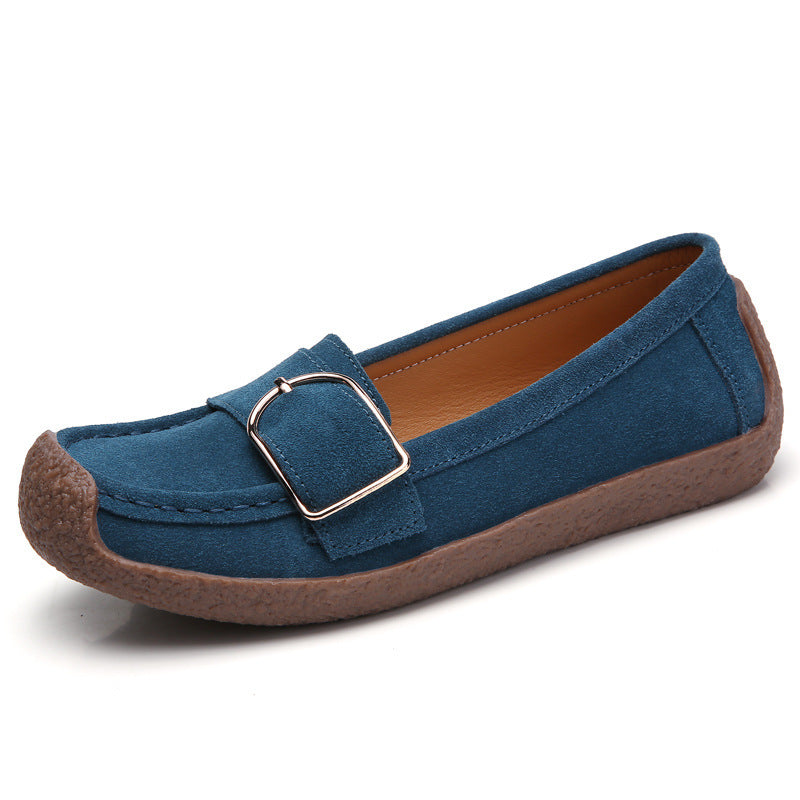 Damen Bequeme Mokassins mit eleganter Schnalle EB