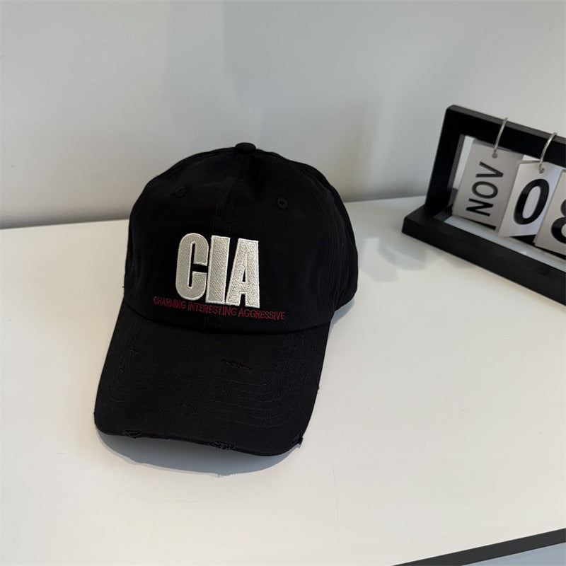 Herren-Baseballcap mit Distressed-Optik und Motivations-Stickerei