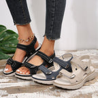 Damen Bequeme Sandalen mit praktischen Klettverschlüssen EB