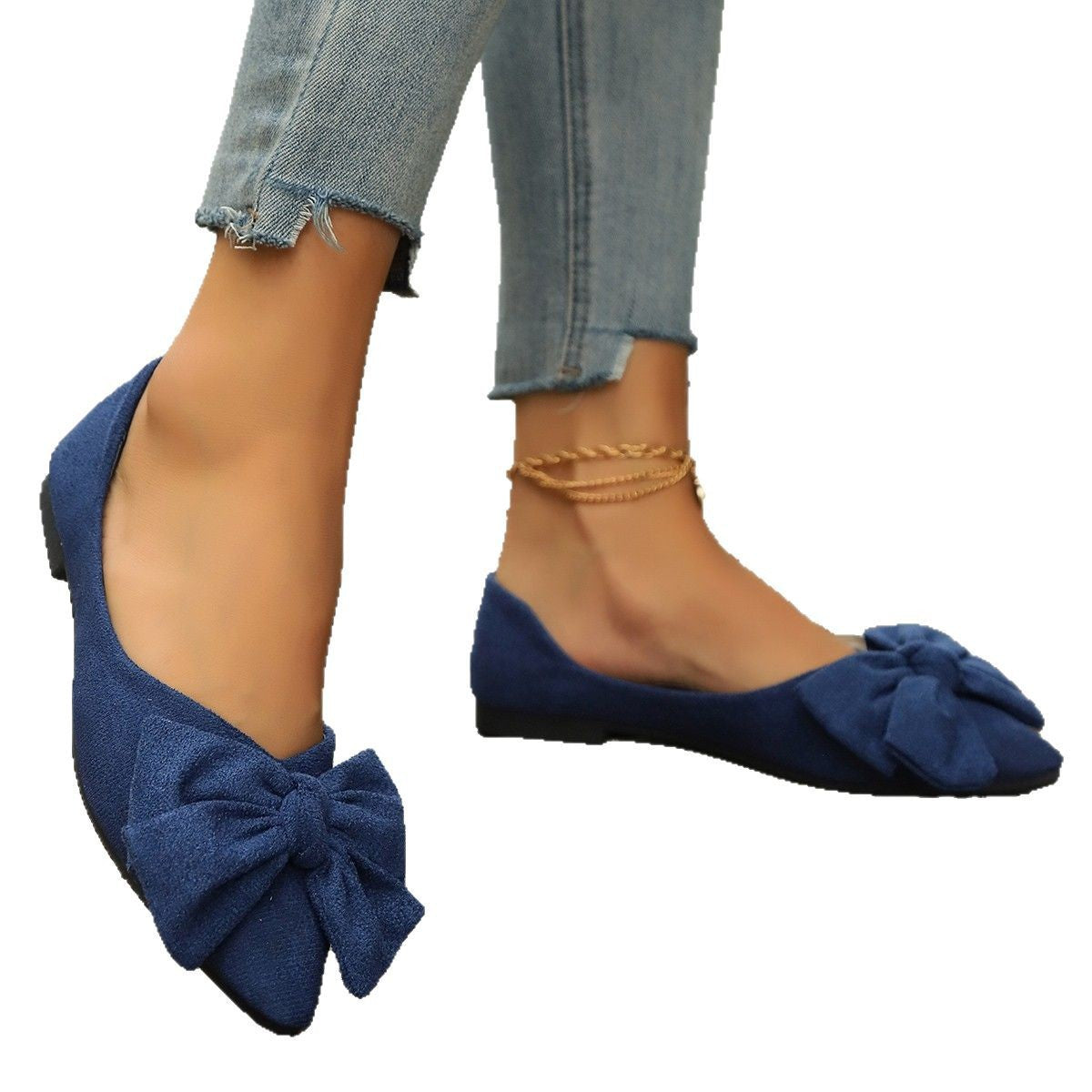 Damen Ballerinas mit modischem Schleifen-Design EB