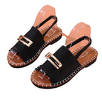 Damen Bequeme Open-Toe Sandalen mit modischem Schnallen-Detail EB