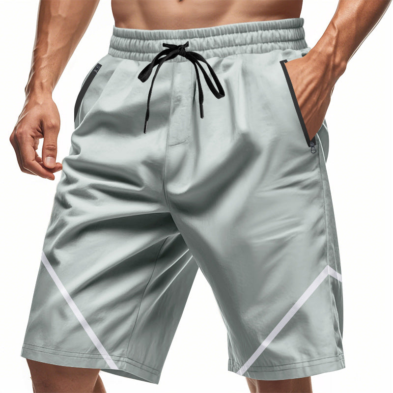 Atmungsaktive Herren-Trainingsshorts mit Reißverschlusstaschen