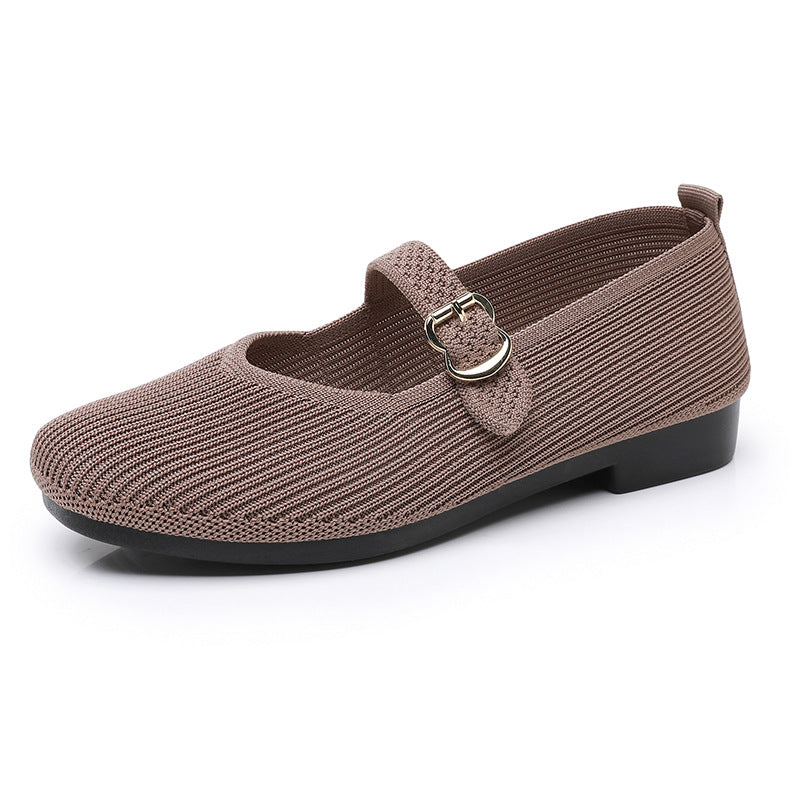 Damen elegante Ballerinas mit verstellbarem Riemen EB