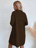 Damen Großer Strickmantel mit strukturiertem Muster und lässigem Schnitt EB