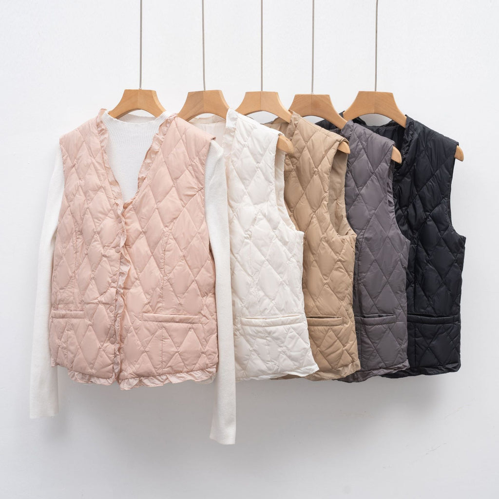 Damen gesteppte Weste mit asymmetrischem Schnitt EB