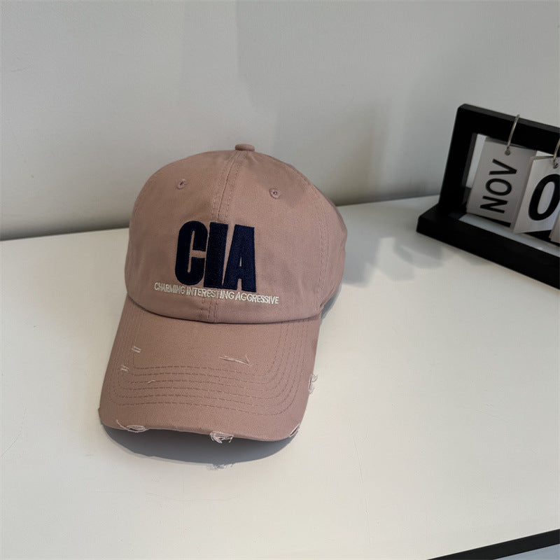 Herren-Baseballcap mit Distressed-Optik und Motivations-Stickerei