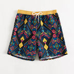 Freizeitshorts für Damen mit buntem geometrischem Muster