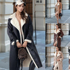 Damen gefütterter Longcoat mit schickem Kragen EB
