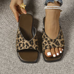 Damen bequeme Open-Toe Pantoletten mit modischem Schnitt und flexiblem Fußbett EB