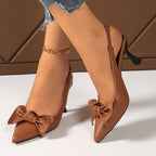Damen Slingback Pumps mit modischem Schleifen-Detail und elegantem Absatz EB