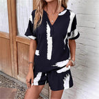 Damen geschnittener Sommer-Jumpsuit mit elegantem V-Ausschnitt und praktischen Taschen EB