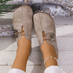 Damen komfortable Slipper mit modischen Knopfdetails EB