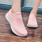 Damen Bequeme Slip-On Freizeitschuhe mit elastischem Strickoberteil EB