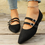 Damen Ballerinas mit modischen Riemen und punktueller Fußbettgestaltung EB