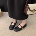 Damen Ballerinas mit verspieltem Riemendesign und elegantem Schnallenakzent EB