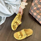 Damen bequeme Clogs mit verstellbarem Schnallenverschluss und weichem Innenfutter EB