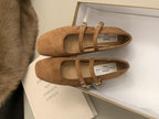 Damen Ballerina-Pantoletten mit modischem Riemchen und komfortablem Fußbett EB