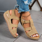 Damen bequeme Komfortsandalen mit atmungsaktiven Cut-Outs EB