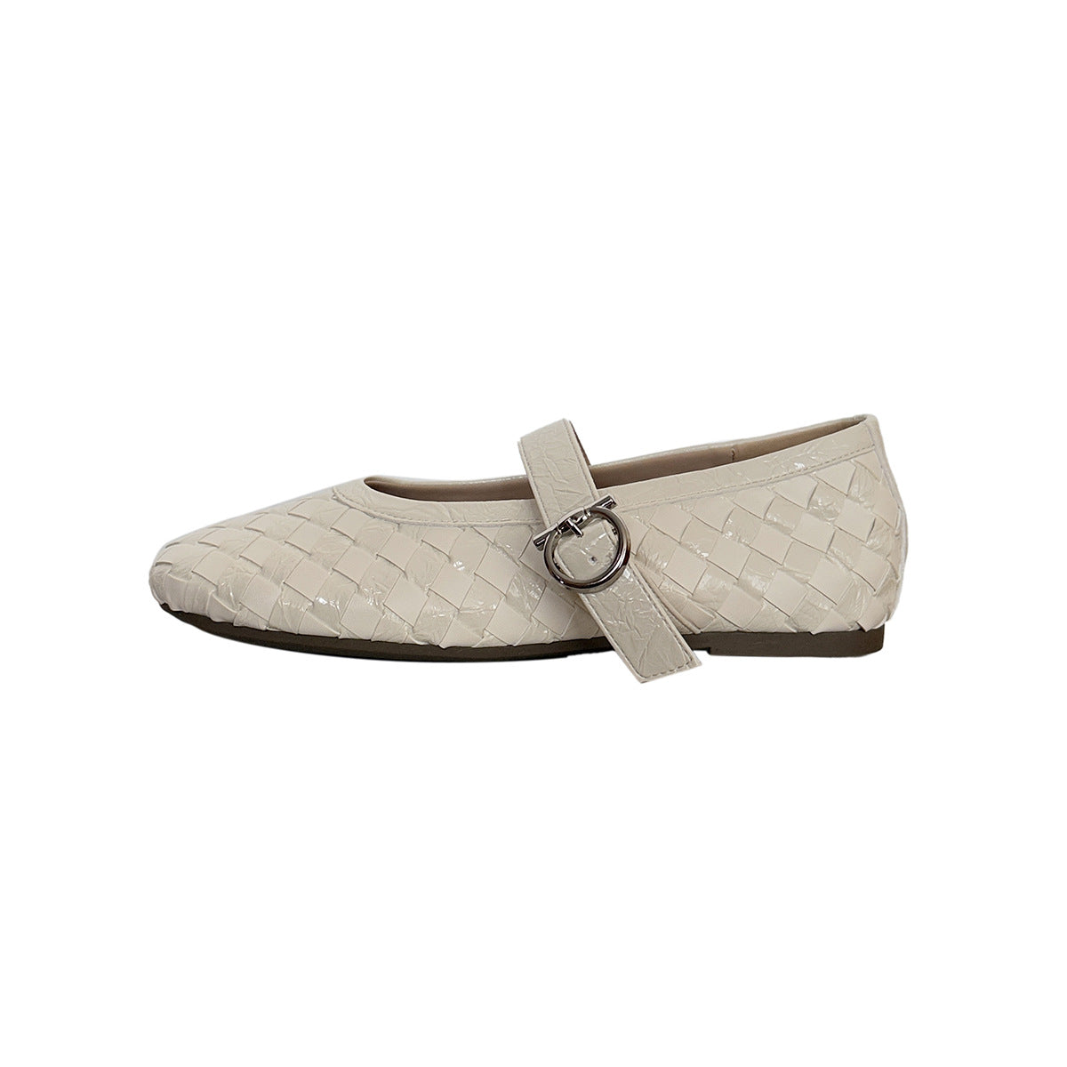 Damen Ballerinas mit modischem Flecht-Design und dekorativem Riemchen EB