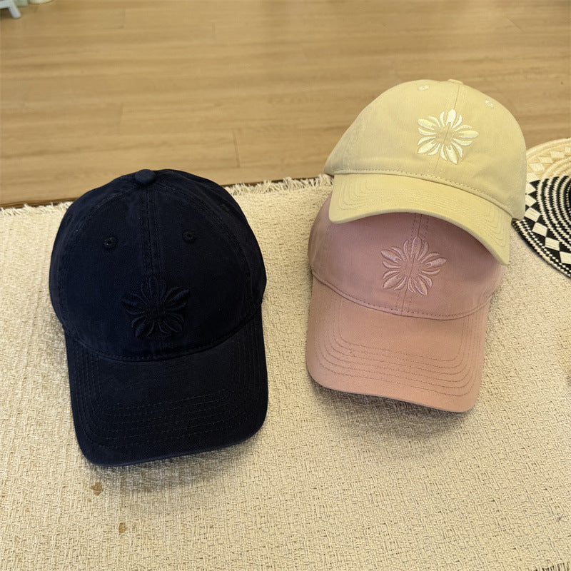 Baseballkappe mit Blumenstickerei für Damen