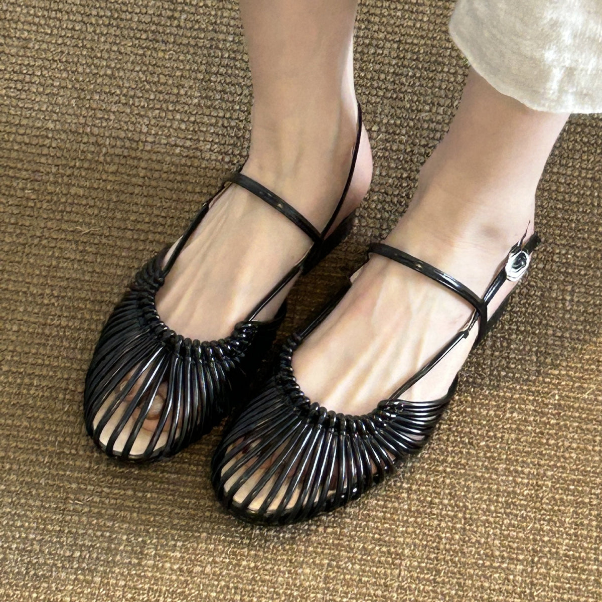 Damen Ballerinas mit stilvollem Streifenmuster und komfortabler Passform EB