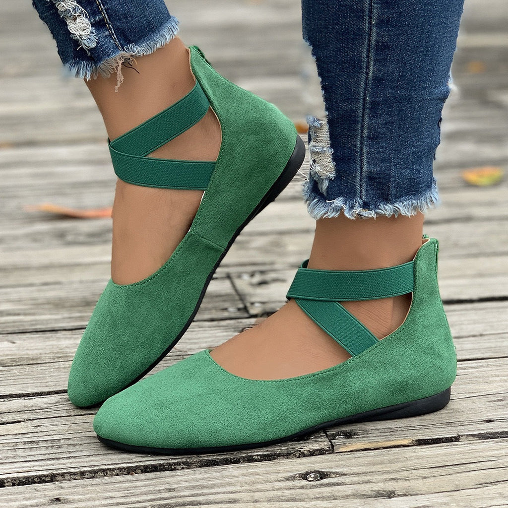 Damen Bequeme Ballerinas mit modischem Riemchen-Design EB