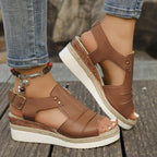 Damen bequeme Zehentrenner-Sandalen mit elastischem Riemen und rutschfester Sohle EB