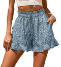Damen florale Shorts mit elastischem Bund und lässigem Design EB