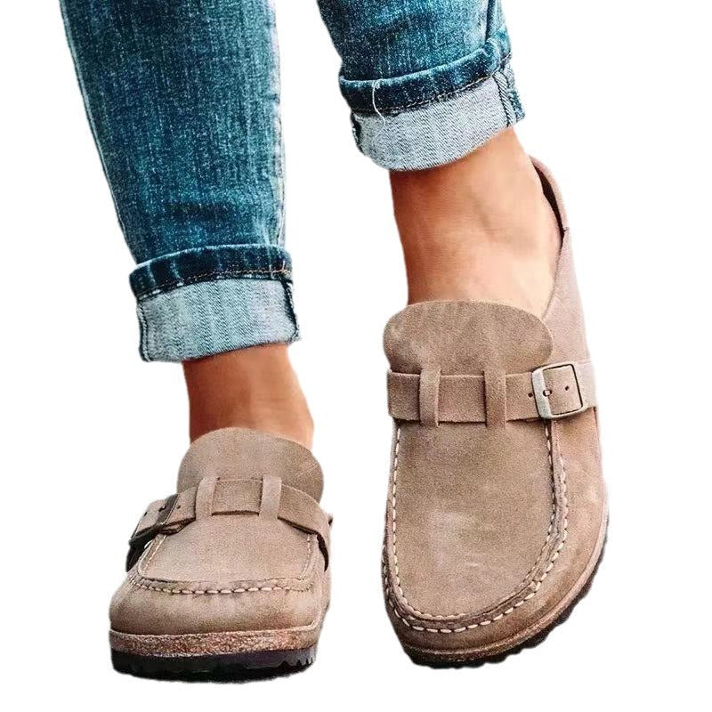 Damen Mokassins mit modischem Schnallen-Detail und bequemer Sohle EB