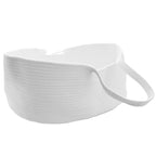 Verpackbares Strohvisier mit offenem Oberteil, breiter Krempe und Tragegurt