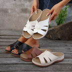 Damen bequeme Clogs mit offenem Zehenbereich und elastischen Bändern EB