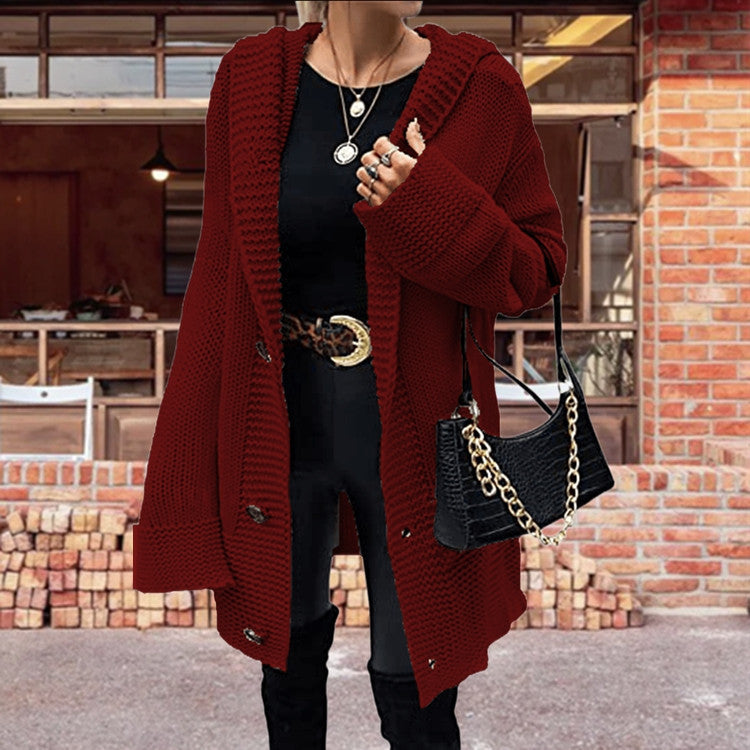 Damen Grober Strickcardigan mit weitem Schnitt und tiefen Taschen EB