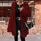 Damen Grober Strickcardigan mit weitem Schnitt und tiefen Taschen EB