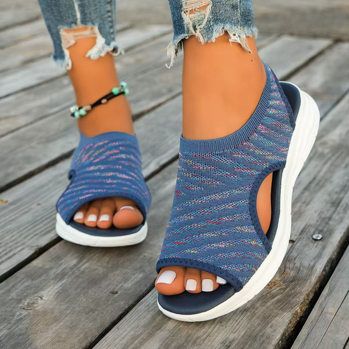 Damen Atmungsaktive Sandalen mit elastischem Obermaterial EB
