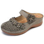 Damen bequeme Clogs mit floralem Dekor und ergonomischem Fußbett EB