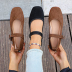 Damen Bequeme Ballerinas mit verstellbarem Riemchen EB
