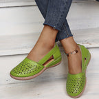 Damen bequeme Slingback-Pantoletten mit durchbrochenem Obermaterial EB