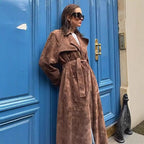 Damen eleganter Trenchcoat mit trendigem Oversized-Schnitt EB