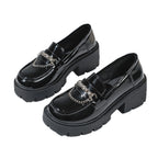 Damen Chunky Loafers mit glattem Obermaterial und robustem Plateau-Heel EB